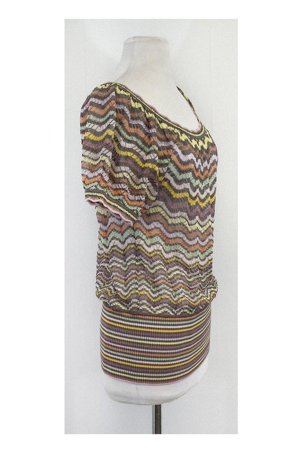 Current Boutique-Missoni - Multicolor Short Sleeve Knit Top Sz 8