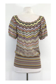 Current Boutique-Missoni - Multicolor Short Sleeve Knit Top Sz 8