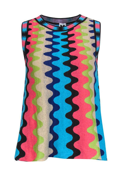 Current Boutique-Missoni - Multicolor Squiggle Print Sleeveless Knit Top Sz 8