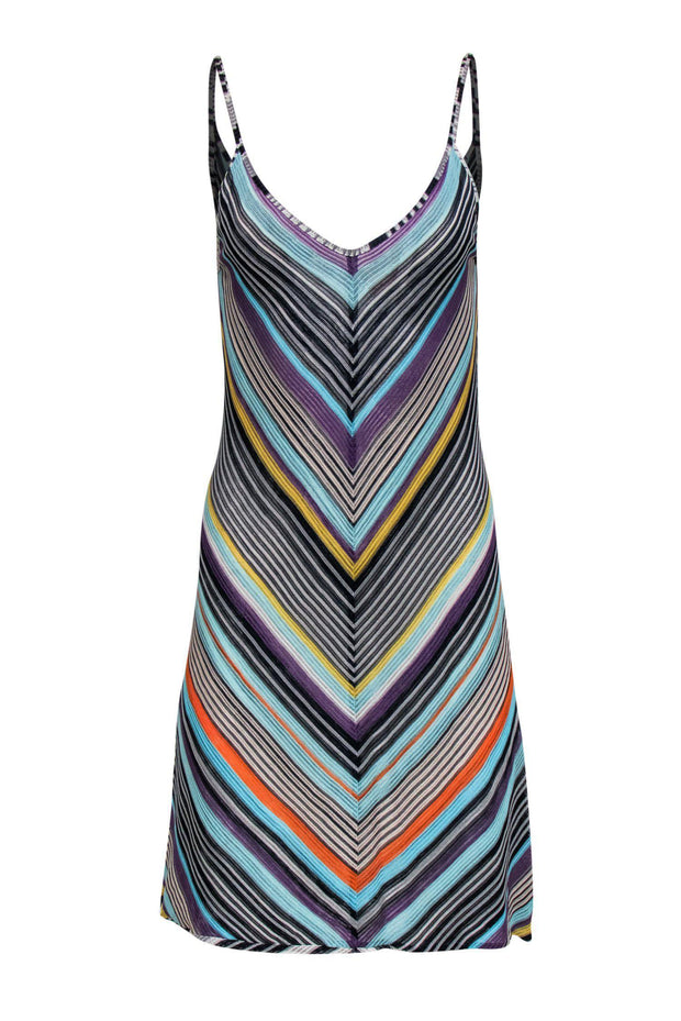 Current Boutique-Missoni - Multicolored Chevron Print Knitted Shift Dress Sz 6