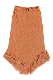 Current Boutique-Missoni - Orange Asymmetrical Fringe Knit Skirt Sz 4
