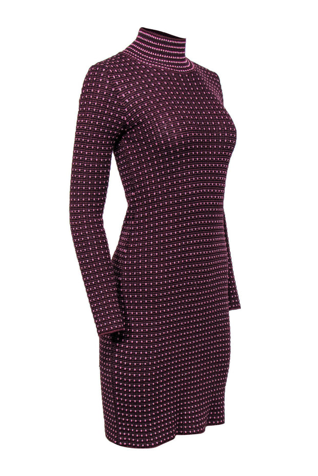 Current Boutique-Missoni - Purple Metallic Knit Mock Neck Dress Sz 6