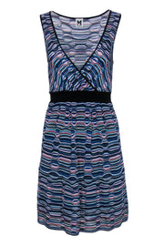 Current Boutique-Missoni - Purple Wavy Striped V-Neck Knit Dress Sz 2