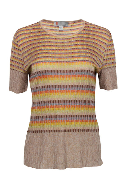 Current Boutique-Missoni - Rainbow Knit Short Sleeved Top Sz 10