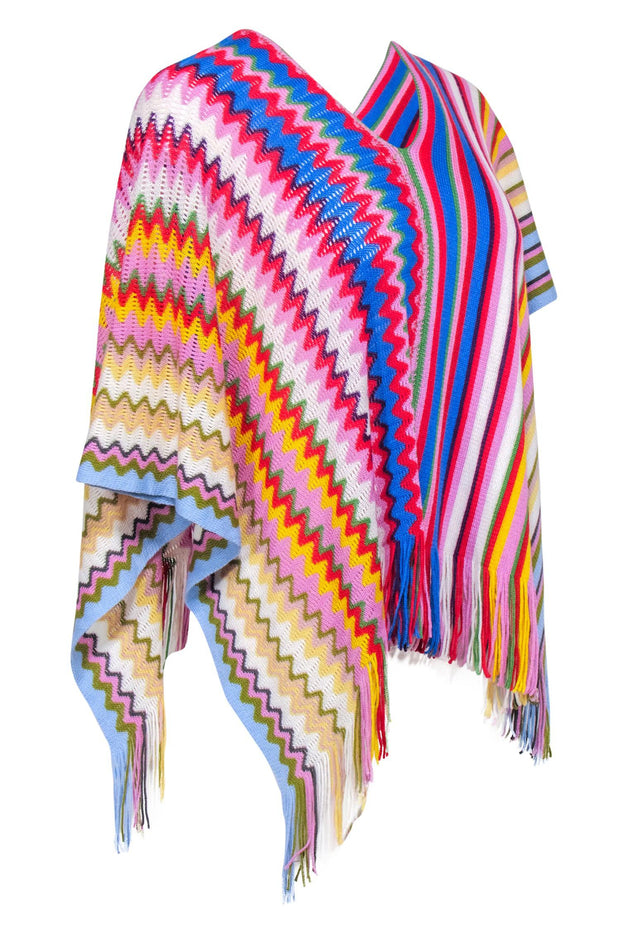 Current Boutique-Missoni - Rainbow Multi color Poncho Sweater Sz One Size