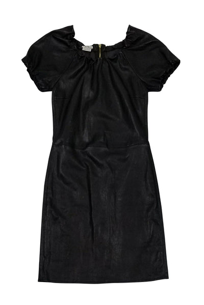 Current Boutique-Miu Miu - Black Leather Nappa Dress Sz 2