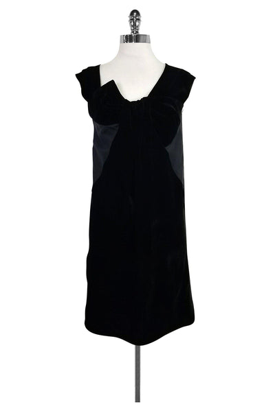 Current Boutique-Miu Miu - Black Silk & Velvet Dress Sz 4