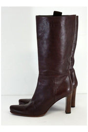Current Boutique-Miu Miu - Brown Leather Mid-Calf Boots Sz 8.5