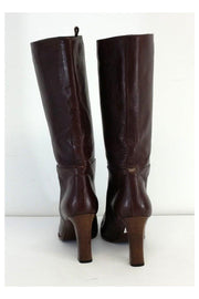 Current Boutique-Miu Miu - Brown Leather Mid-Calf Boots Sz 8.5