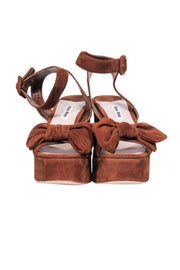 Current Boutique-Miu Miu - Brown Suede Platform Sandals w/ Bows Sz 6.5