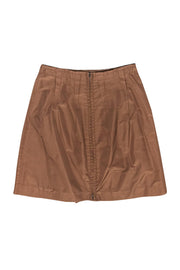 Current Boutique-Miu Miu - Brown Zip-Up Windbreaker Miniskirt Sz 4