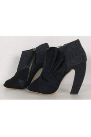 Current Boutique-Miu Miu - Grey & Black Felt Ankle Booties Sz 8