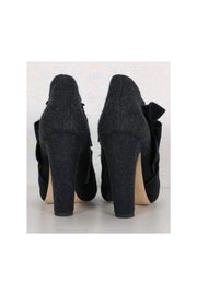 Current Boutique-Miu Miu - Grey & Black Felt Ankle Booties Sz 8