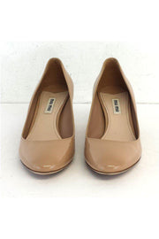 Current Boutique-Miu Miu - Nude Patent Leather Heels Sz 7