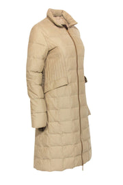 Current Boutique-Moncler - Beige Zip-Up Longline Puffer Coat Sz M/L