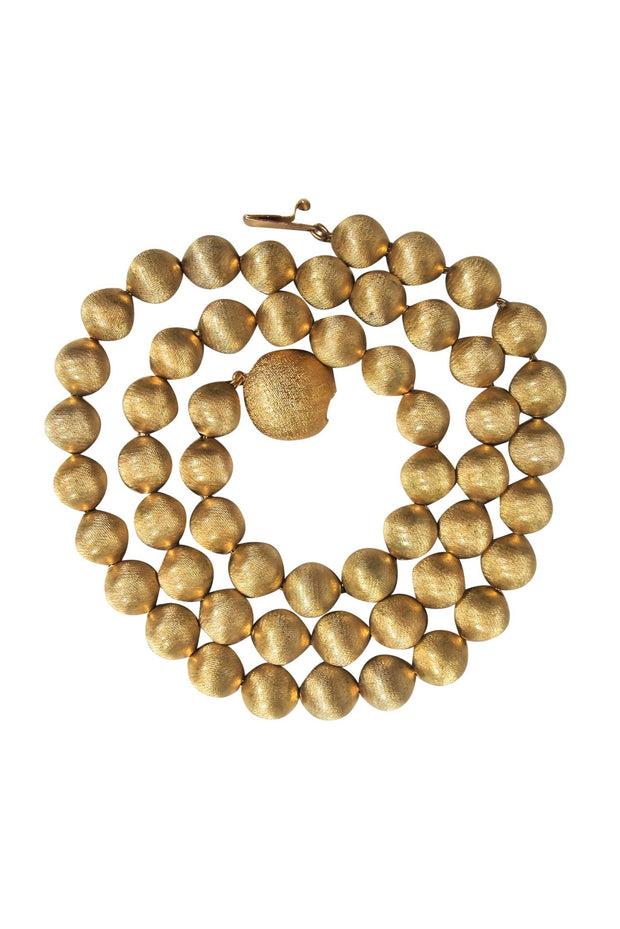 Current Boutique-Monet - Vintage Gold Beaded Bauble Necklace