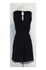 Current Boutique-Morrissey - Black Sleeveless Silk Rosette Dress Sz 6