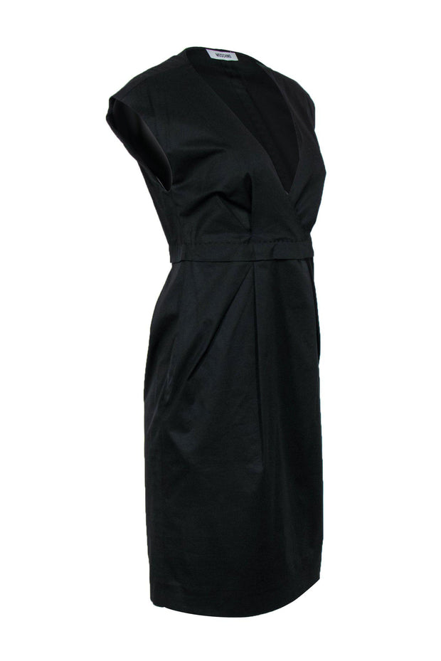 Current Boutique-Moschino - Black Cotton V-Neck Dress Sz 8