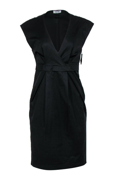 Current Boutique-Moschino - Black Cotton V-Neck Dress Sz 8