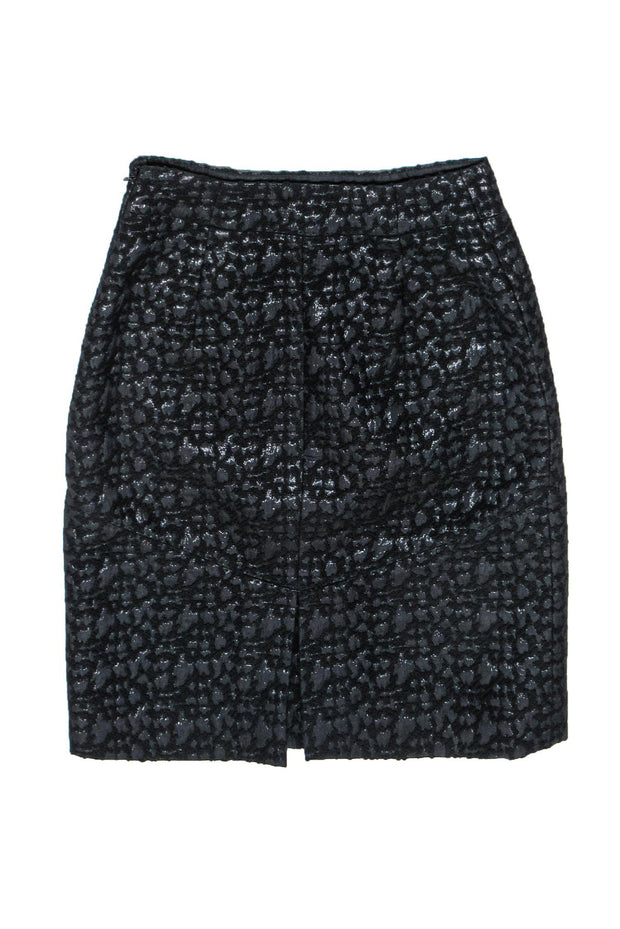 Current Boutique-Moschino - Black Textured Metallic Pencil Skirt Sz 8
