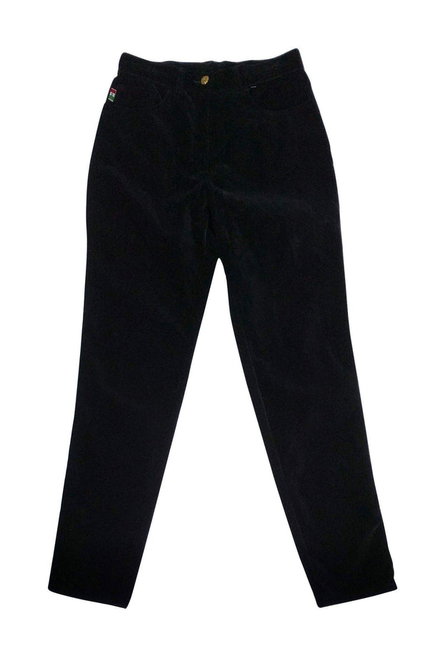Current Boutique-Moschino - Black Velvet Peace Pants Sz 8