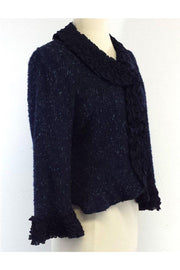 Current Boutique-Moschino - Blue Shimmer Tweed Blazer Sz 8
