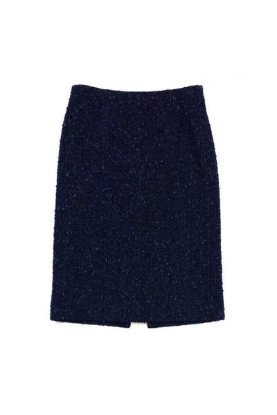 Current Boutique-Moschino - Blue Shimmer Tweed Skirt Sz 8