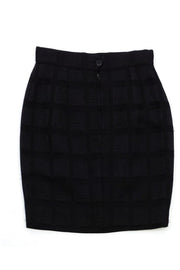 Current Boutique-Moschino Cheap & Chic - Black Checkered Skirt Sz 10