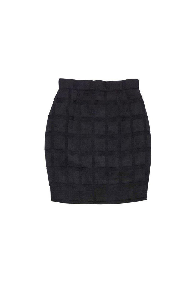 Current Boutique-Moschino Cheap & Chic - Black Checkered Skirt Sz 10