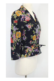 Current Boutique-Moschino Cheap & Chic - Black Floral Cropped Blazer Sz S
