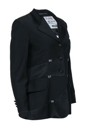 Current Boutique-Moschino Cheap & Chic - Black Numbered Rhinestone Button-Front Blazer Sz 8