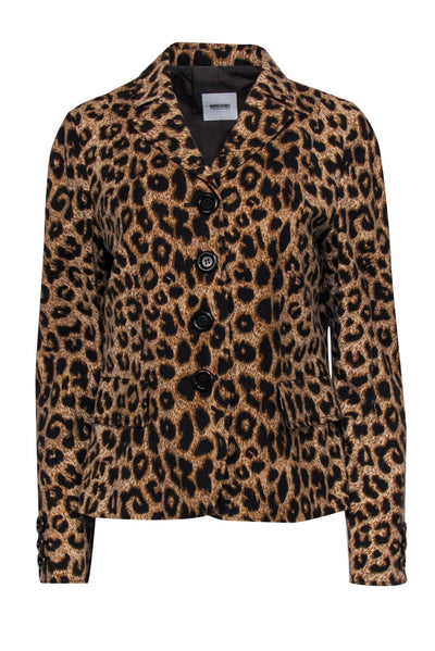 Current Boutique-Moschino Cheap & Chic - Brown & Black Leopard Print Button-Up Blazer Sz M