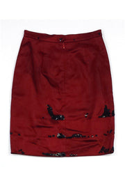 Current Boutique-Moschino Cheap & Chic - Red Mesh Overlay Skirt Sz 8
