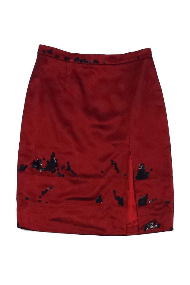 Current Boutique-Moschino Cheap & Chic - Red Mesh Overlay Skirt Sz 8