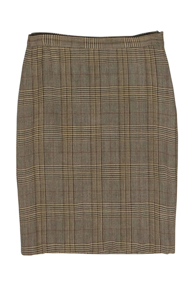 Current Boutique-Moschino Cheap & Chic - Tan Plaid Pencil Skirt Sz 10