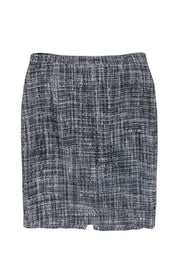 Current Boutique-Moschino - Grey Metallic Tweed Pencil Skirt Sz 10
