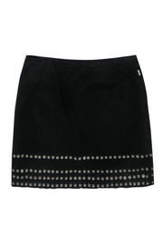 Current Boutique-Moschino Jeans - Black Miniskirt w/ Studded Hem Sz 14