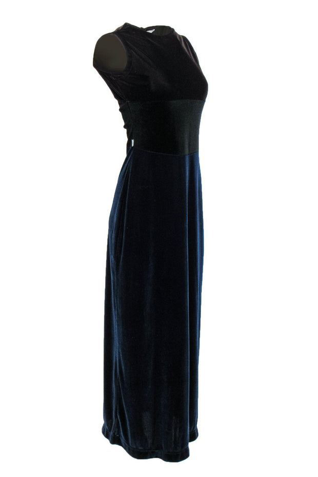 Current Boutique-Moschino Jeans - Tri-Colored Velvet Maxi Dress Sz S