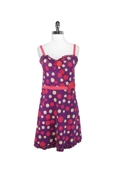 Current Boutique-Moschino - Purple & Pink Cotton Dot Dress Sz L