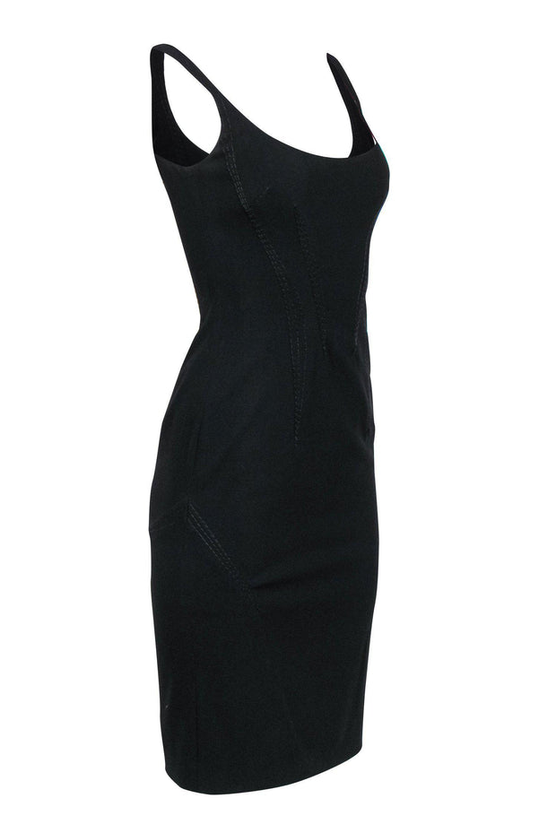 Current Boutique-Moschino - Vintage Black Stitched Bodycon Dress Sz 8