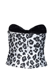 Current Boutique-Moschino - White Animal Print Boned Bodice Top Sz 6