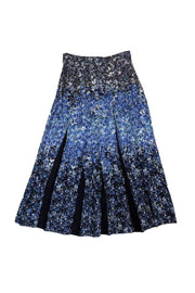 Current Boutique-Mother of Pearl - Blue Floral Silk Skirt Sz 2