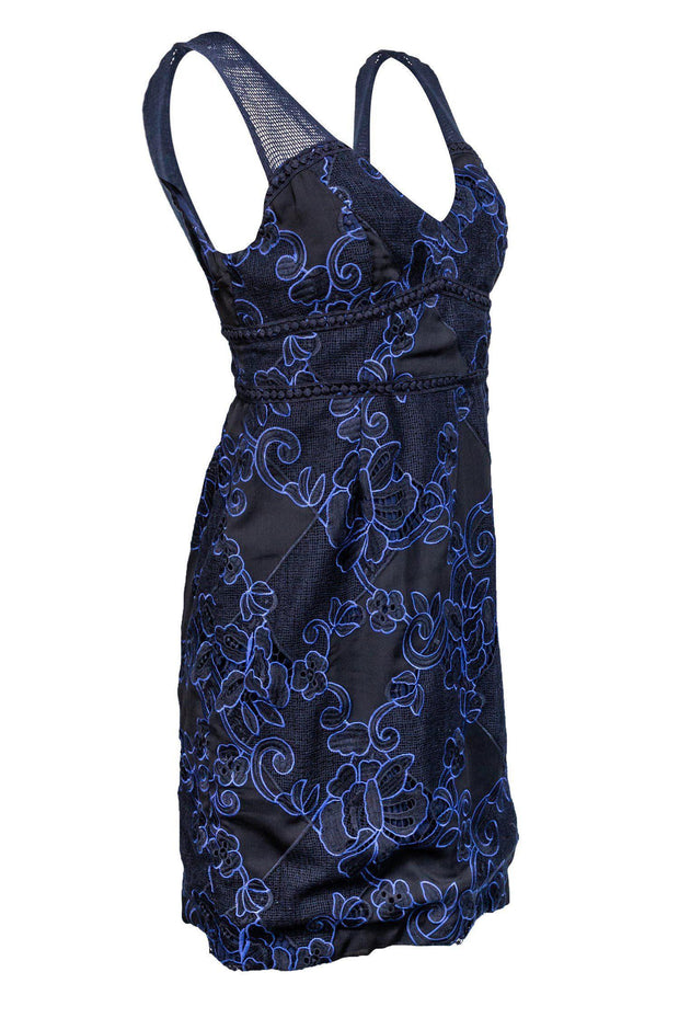 Current Boutique-Moulinette Soeurs - Blue & Black Lace Floral Dress Sz 8