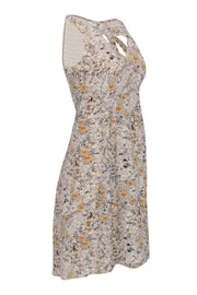 Current Boutique-Moulinette Soeurs - Cream Floral A-Line Silk Dress w/ Cutouts Sz 0