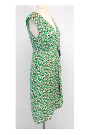Current Boutique-Moulinette Soeurs - Green & Brown Tulip Print Silk Dress Sz 2