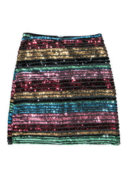 Current Boutique-Moulinette Soeurs - Multicolored Striped Sequin Sheer Skirt Sz 6