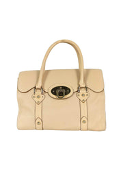 Current Boutique-Mulberry - Cream Leather Fold Over Satchel Bag