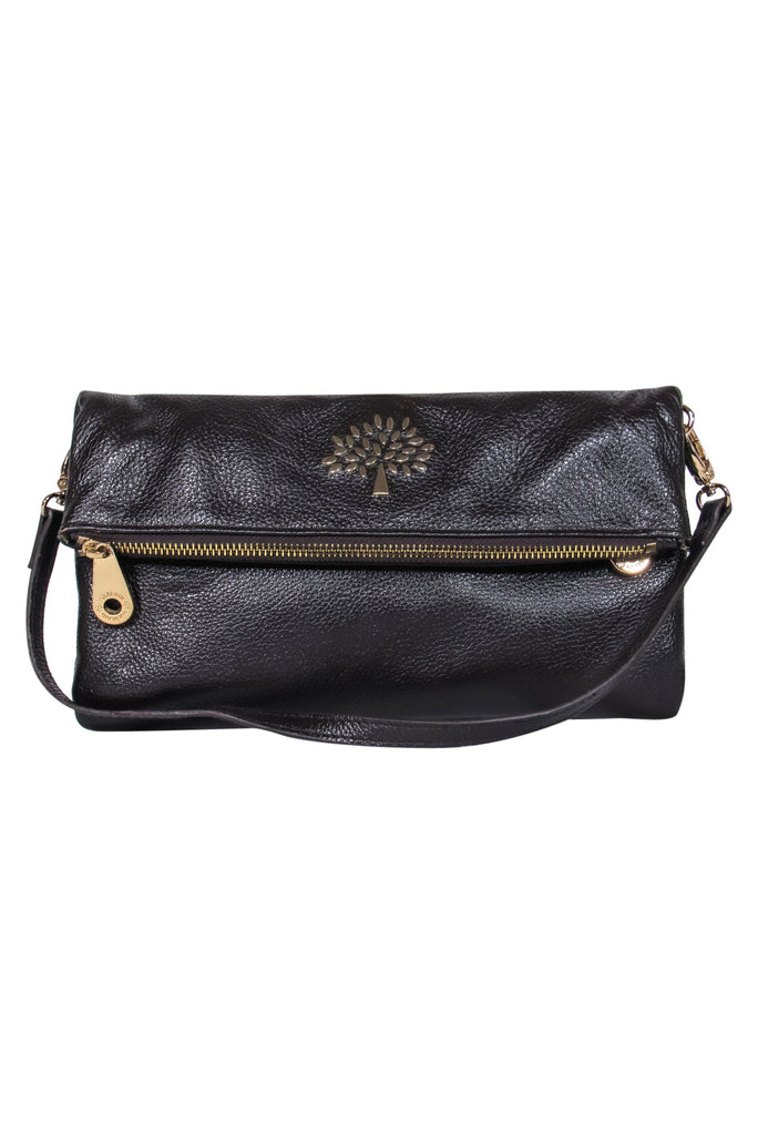Mulberry Convertible Fold Over Brown Clutch / Crossbody Bag