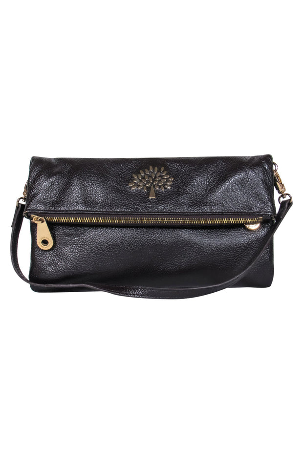 Mulberry Cross Body Bag Black Reptile Embossed Leather Good 