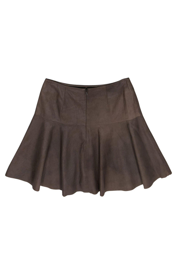 Current Boutique-My Tribe - Olive Green Leather Skater Skirt Sz S
